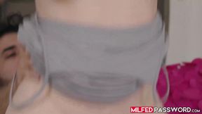 Busty MILF RayVeness gets a deepthroat and cumshot