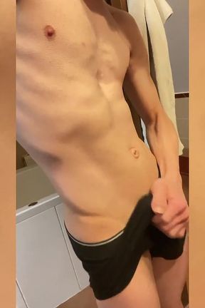 Skinny Boy Masturbates and Squirts Cum