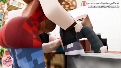 Minecraft Futa Pounds Pussy Anus Tits with Cum Leak