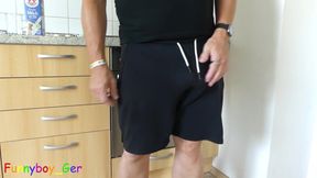 We're out of milk, make it yourself? (Dirty cock play and jerking off in the kitchen.)