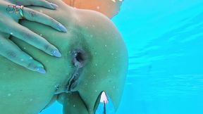 344 - milf underwater anal creampie prolapse