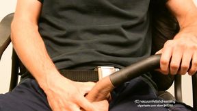 Vacuum masturbation on duty - Part 1 (orgasm 1)