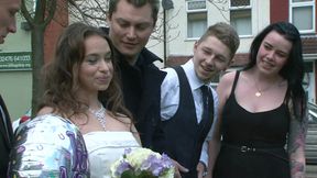 Horny brunette gets banged on her wedding