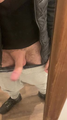 Solo wank showing off in mirror