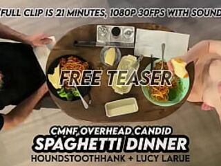 CMNF Overhead Candid Spaghetti Dinner