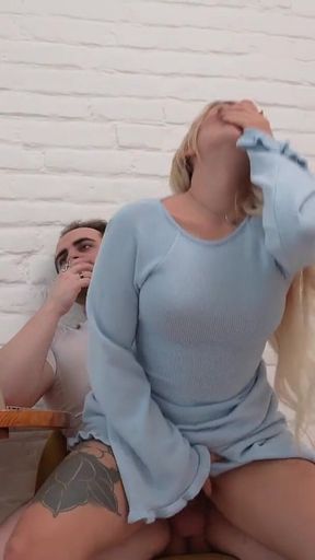 She Couldn't Wait Anymore! Fucking Her Husband Right During His Work Call!