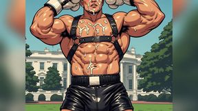 Asian Cum Covered Muscle Men Art