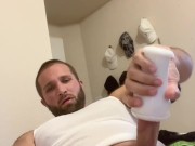 Playing with my new stroker - dick hard as fuck- might post cumshot later😉