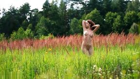 Nude naturist outdoors natural beauty Lidia goes naked in nature no clothes