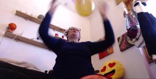 These Colored Balloons Excite Your M. so Much That She Squeaks on It Like Never Before
