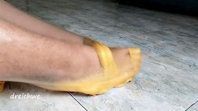 Golden slime fetish feet