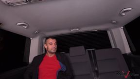 Blonde rescued from weird taxi driver choose van with stranger & fuck only