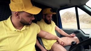 Bromo US: Hairy Jerry and Jerome facefuck outdoors