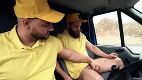 Bromo US: Hairy Jerry and Jerome facefuck outdoors