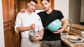Stud seduces brunette baker hottie