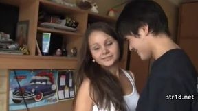 Teen GF gets fucked in her tight pussy