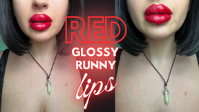 Red Glossy Runny Lips