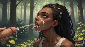 A Sizzling Scorching Dark-hued Honey Is Having a Insane Woods Sex with a Cum Splash. It's the Best Dark-hued XXX Porn!