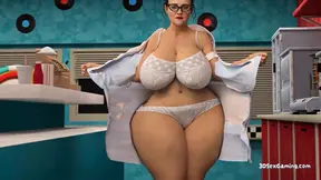 Curvy Mature Waitress Fucks Her BBC Chef - 3D Animation
