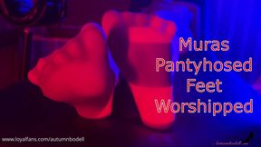 Mura Suru’s Pantyhose Feet Worshiped - Nylon Foot Worship
