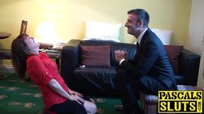 Cartoon teen ahegao face and giant tit hentai blowjob