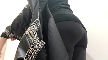 Your Italian stepmother shows you her big ass in a clothing store and makes you jerk off