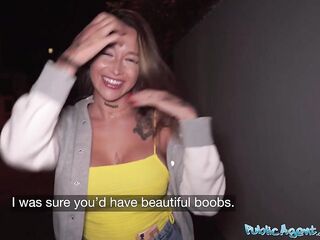 Public Agent Thick large butt Latin babe slips it on a large jock