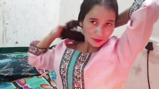 Hardcore clip of tight pussy small tits Indian slut gets rough anal sex session