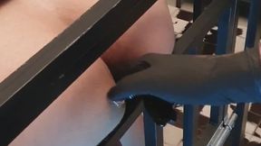 THE SUBMISSIVE WAS WEARING A CHASTITY BELT ON HIS COCK AND A DILDO IN HIS ASS