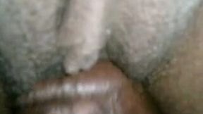 Hard big black dick penetrates dry black pussy of my babe