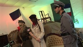 eva carrera and steliana in military outfits have a foursome with double penetration