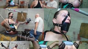 Stretched up by her cruelly bound tits for intense machine fucking (MP4 SD 3500kbps)