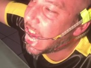 Cum on my new braces in chastity to inaugurate them