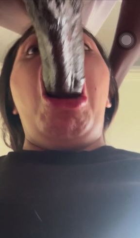 Amateur with big dick enjoys deep throat
