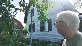 old man surprises couple having anal sex