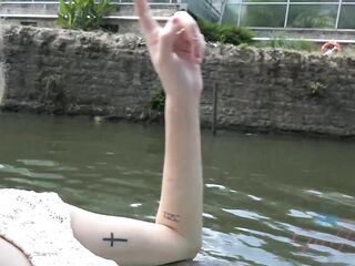 Vacation with sweet Rachel James - public blowjob and took a deep creampie, in public!