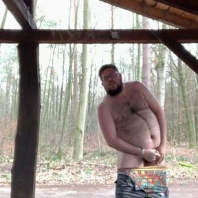 Alone and Horny Gay Bear in the Wood