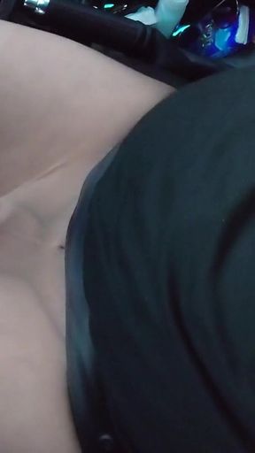 Small Penis in Light Pantyhose While Driving a Car