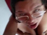Mamada Casera de mi Amiga BBW , Golosa Escupe mi Polla y Lame mis Bolas
