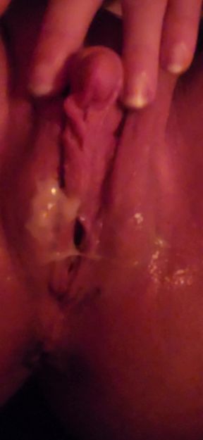 Cunt of muscle woman after cumming with a lot of cunt mucus