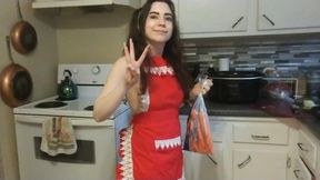 Cooking Soup in Just an Apron