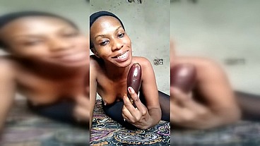 MILF Nikkie Fucks a Huge Eggplant and tastes her Squirt