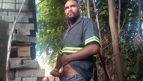 I took a break from work to relieve myself behind the blocks