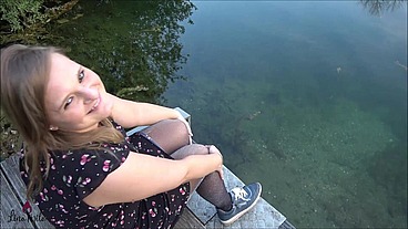 Fan erkennt mich!!! Spontaner Outdoor Fan Quickie am See!