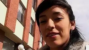 Latina amateur with perky melons gets a three-way drill
