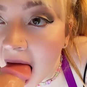 Squirting Dildo Explodes on Face