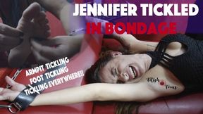 Jennifer tickled in bondage (1080p) - A model is tickled on her feet, belly, armpits and other spots by two other women while she is completely tied up