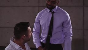 Hot guy fucks a black gay boss on job interview