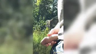 Hairy Twink Wanks Big Cock in Forest and Cums Hard