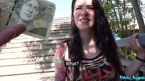 Pretty Slim Brunette Lost Tourist Lets a Stranger Fuck & Creampie Her Outdoor To Get Money For a Taxi